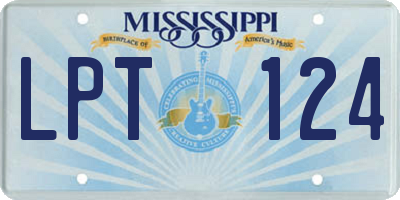 MS license plate LPT124