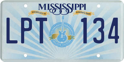MS license plate LPT134