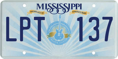 MS license plate LPT137