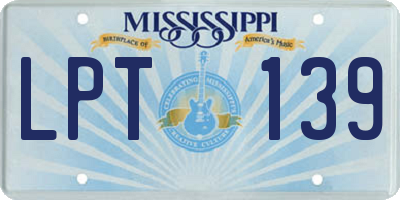 MS license plate LPT139