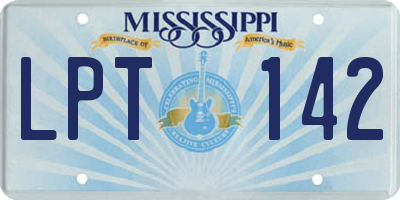 MS license plate LPT142