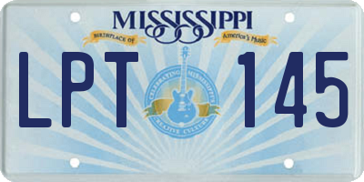 MS license plate LPT145