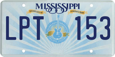 MS license plate LPT153