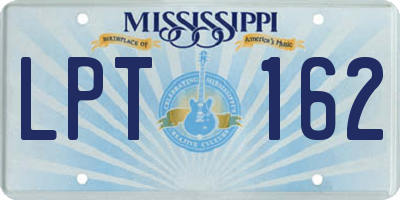 MS license plate LPT162