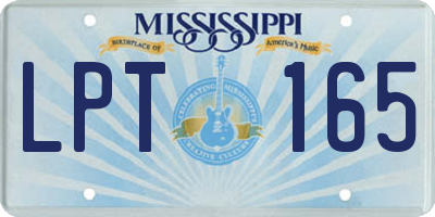 MS license plate LPT165