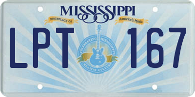 MS license plate LPT167
