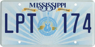 MS license plate LPT174