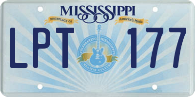 MS license plate LPT177