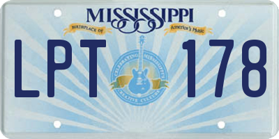 MS license plate LPT178