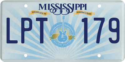 MS license plate LPT179