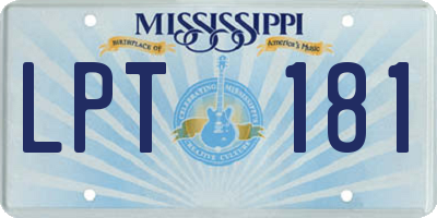 MS license plate LPT181