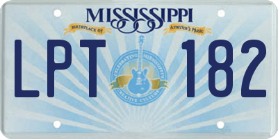 MS license plate LPT182