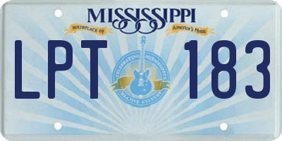 MS license plate LPT183