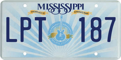 MS license plate LPT187