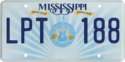 MS license plate LPT188