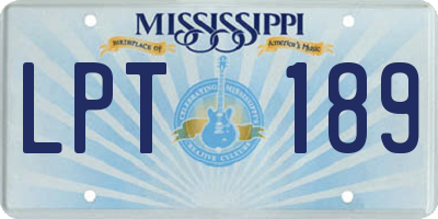 MS license plate LPT189