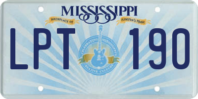 MS license plate LPT190
