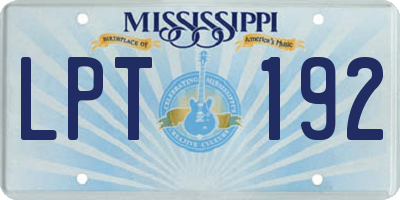 MS license plate LPT192