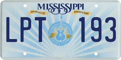 MS license plate LPT193