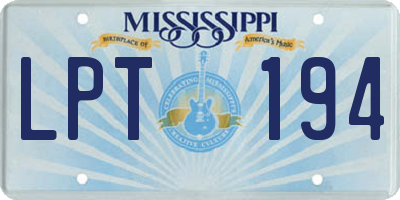 MS license plate LPT194