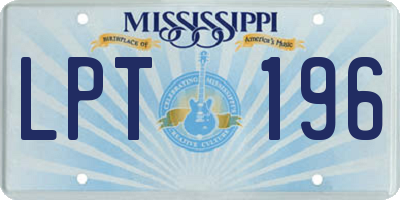 MS license plate LPT196