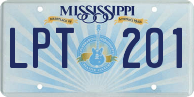 MS license plate LPT201
