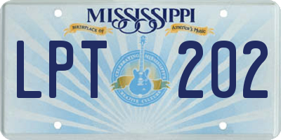 MS license plate LPT202