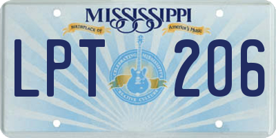 MS license plate LPT206