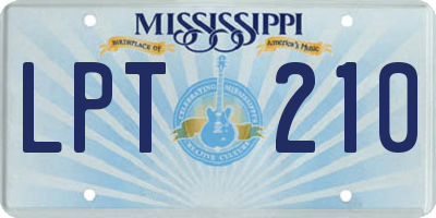 MS license plate LPT210