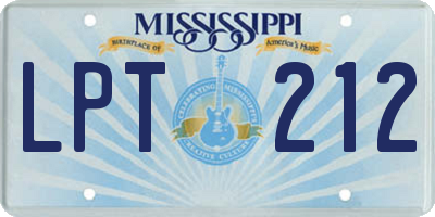 MS license plate LPT212