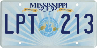 MS license plate LPT213