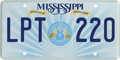 MS license plate LPT220