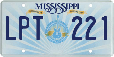 MS license plate LPT221
