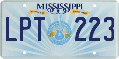 MS license plate LPT223