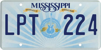 MS license plate LPT224