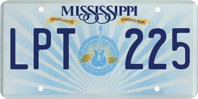 MS license plate LPT225