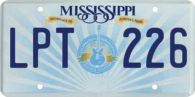 MS license plate LPT226