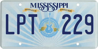MS license plate LPT229