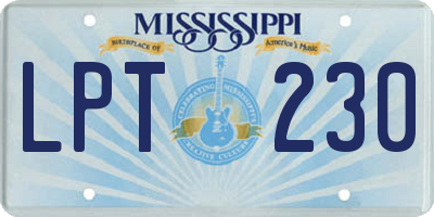 MS license plate LPT230