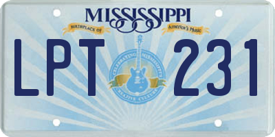 MS license plate LPT231