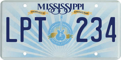 MS license plate LPT234