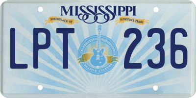 MS license plate LPT236