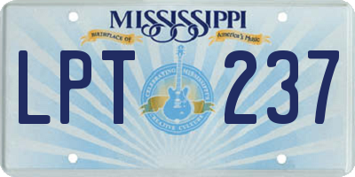 MS license plate LPT237