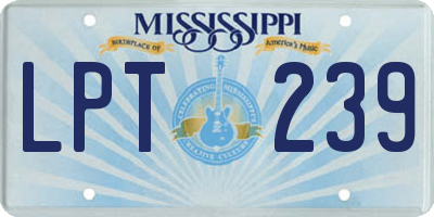 MS license plate LPT239