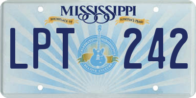 MS license plate LPT242