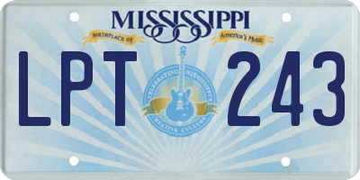 MS license plate LPT243