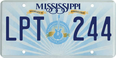 MS license plate LPT244