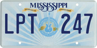 MS license plate LPT247
