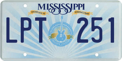 MS license plate LPT251