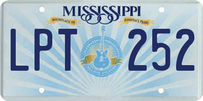 MS license plate LPT252